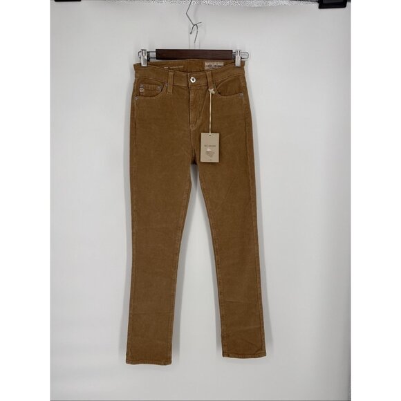 AG DENIM women’s size 24 Tan camel MARI High-Rise Slim Straight Corduroy Jeans - Picture 4 of 14